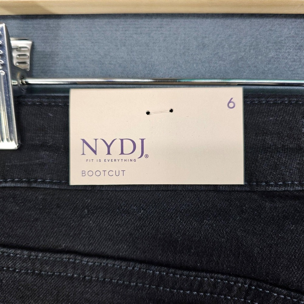 NYDJ Barbara Bootcut Jeans Womens 6 Black Mid Rise Stretch Denim Lift Tuck NEW - Picture 8 of 15